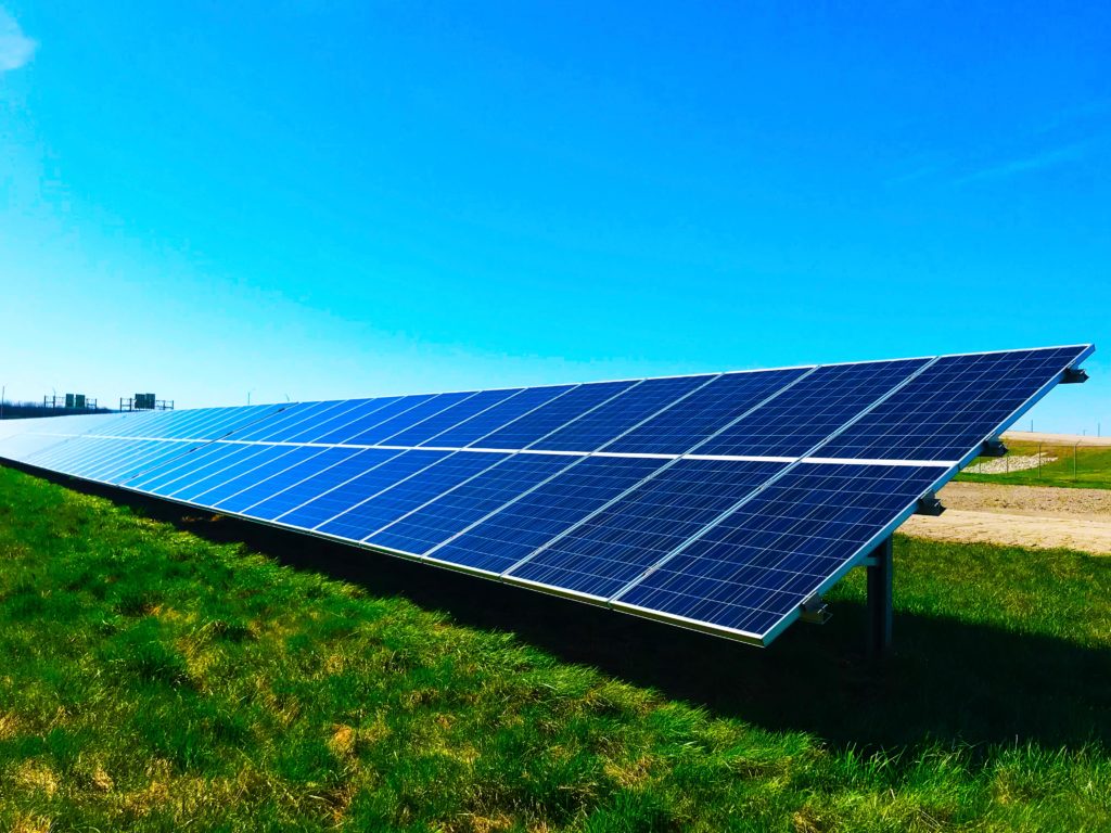 Sustainable energy in the form for solar panels